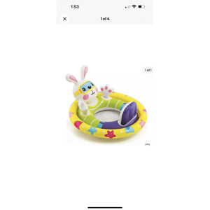 Intex NEW See-Me-Sit Inflatable Pool Rider Swimming Float‎ Ring Bunny 3-4 years